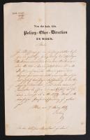 1839 A Bécsi Rendőr-főkapitányság levele Budára.