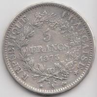 Franciaország / Modern Köztársaság 1873A 5Fr Ag "Herkules" Párizs (24.84g) T:2- France / Modern Republic 1873A 5 Francs Ag "Hercules group" Paris (24.84g) C:VF