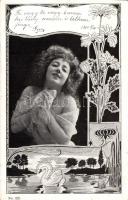 Lady, Art Nouveau (small tear)