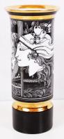 Arcok. Szász Endre által tervezett Hollóházi porcelán váza, hibátlan, jelzett / Faces. Designed by Endre Szasz Hollóháza porcelain vase, m: 20 cm, d:9 cm