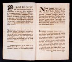 1784 II. József korabeli latin nyelvű törvényi előírások, 44 oldalon