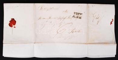1843 Német nyelvű levél Bécsbe, pecséttel