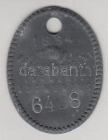 1894. Krassó-Szörény Vármegye Adómentes eb védjegy cink T:2-