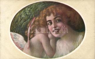 Italian art postcard artist signed (fl)