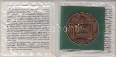 Bognár György (1944-) 1993. "MÉE - Ferencvárosi Torna Club FTC IV. - 1929-1939" Br emlékérem (43mm) eredeti műbor tokban tájékoztatóval T:1