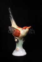 Hollóházi madárka, jelzett, kézzel festett, hibátlan, m:14 cm