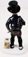 Kéményseprő német porcelán figura, kézzel festett, jelzett, hibátlan, m:14 cm