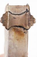 Alpakka szalvétatartó és cukorfogó, 14×8 cm, h:10 cm