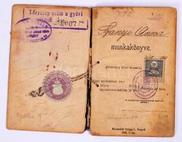 1910-1916 Névre szóló kitöltött munkakönyvek (7 db)