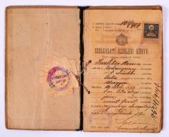 1894-1929 Szolgálati (cseléd) könyvek,egyik fényképpelellátva (3 db)