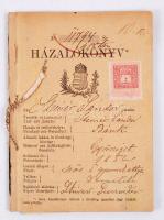 1908-1922 Házalókönyvek beírásokkal, egyikben erkölcsi bizonyítvánnyal (8 db)