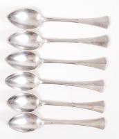 Ezüst (Ag.) pénzverdés mokkáskanál készlet (6db), jelzettek, nettó: 77 g / Silver coffespoon set