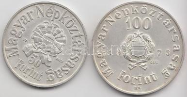 1973. 50Ft Ag + 100Ft Ag "Petőfi" pár T:BU