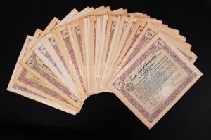 1941 Állami nyereménykölcsön, államadóssági 1/4 részkötvény 50 pengőről visszafizetési szelvényekkel(25 db).