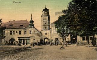 Trencsén, városi torony, Blaschke E. kereskedése / tower, shop