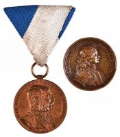 1898. "Jubileumi Emlékérem Fegyveres Erő Számára / Signum memoriae" Br emlékérem nem eredeti mellszalaggal + 1938. "Felvidéki Emlékérem" Br emlékérem mellszalag nélkül, fny., ph. T:2,2- Hungary 1898. Commemorative Jubilee Medal for the Armed Forces with not original ribbon + 1938. "Commemorative Medal for the Liberation of Upper Hungary" Br medal without ribbon, ear mark, edge error C:XF,VF NMK 249., 427.