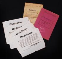 1916-1950 Magán és köz- és gyárépületek nyomtatott, illetve kézzel készített, színezett tervrajzai, ...