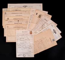 1856-1943 Vegyes iratok, főként házasságlevelek, anyakönyvi kivonatok, keresztlevelek, több illetékbélyegekkel (16 db).