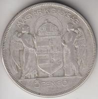 1930. 5P Ag "Horthy-jobbra" T:3