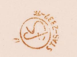 6 személyes jelzett porcelán pálinka kínáló szett / China shot set