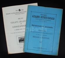 1893-1932 A Triesti Általános Biztosító Társulat Üzleti jelentése és zárszámadása az egyes üzletévekről (2db).