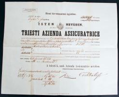 1866 Triesti Azienda Assicuratrice kitöltött kötvénye.