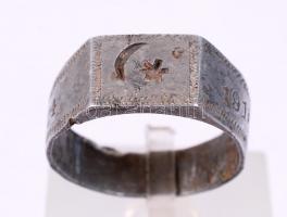 1916 Pro Patria 1914-1916, hold-csillagos alumínium emlékgyűrű az I. világháborúból / Memorial ring from World War I, s: 60