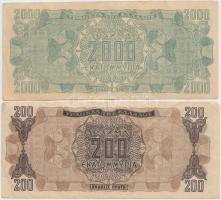 Görögország 1944. 200.000.000D + 2.000.000.000D T:II-,III
Greece 1944. 200.000.000 Drachmai + 2.000....