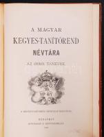 A magyarországi kegyes-tanítórend névtára az 1908/09 tanévre. Aranyozott egészvászon kötésben, arany...