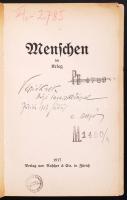 Andreas Latzko: Menschen im Krieg. Zürich, 1917, Rascher & Cie., Magyar nyelven dedikált, első k...