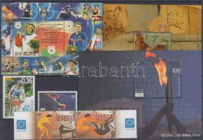 2003-2004 Athéni nyári olimpia 4 db bélyeg + 3 db blokk, 2003-2004 Summer Olympics Athens, 4 stamps + 3 blocks