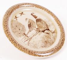 Thomas német fácán jelenetes falitányér, jelzett, hibátlan, matricás, d:16 cm