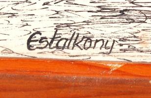 Estalkony jelzéssel: Szarvasbikák. Tus, papír, üvegezett keretben, 38×58 cm