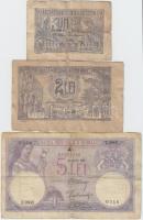 Románia 1915. 1L + 2L + 1920. 5L T:III,III- Romania 1915. 1 Leu + 2 Lei + 1920. 5 Lei C:F,VG Krause 17, 18, 19