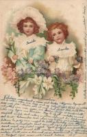 1899 girls litho