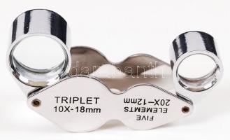 Új 10x és 20x-os ékszerész nagyító eredeti dobozában