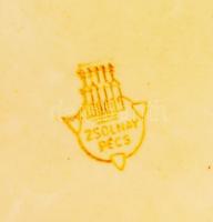 Zsolnay repesztett mázas váza, jelzett, apró lepattanásokkal, m:10 cm, d:16 cm