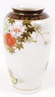 Japán madaras váza, kézzel festett, jelzett, hibátlan, m:16 cm