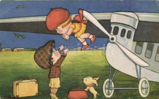 Plane, children, humour (EB)