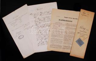 1857 Örökösödési nyilatkozat, 1898 Kimutatás, 1902 Kóny vagyonleltára, 1935 kónyi Polgári Lövész egyesület alapszabályai.