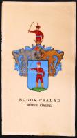 cca 1900 A Bogor család család kézzel festett címere 30x16 cm
