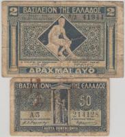 Görögország 1920. 2L + 1917. 2D T:III- Greece 1920. 2 Lepta + 1917. 2 Drachmai C:VG Krause 303, 306