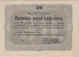 1849. 30Kr "Kossuth-bankó" T:III Adamo G103
