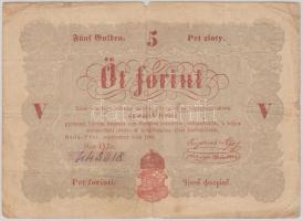 1848. 5Ft "Kossuth bankó" piros T:III/III- Adamo G109