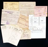 cca 1932-1947 Postai nyomtatványok, igazolószelvények, szavazólapok.