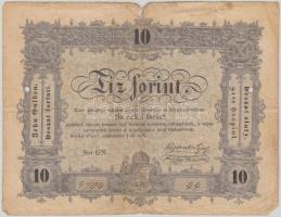 1848. 10Ft "Kossuth bankó" lyukasztva T:III- Adamo G111