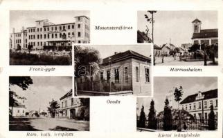 Jánossomorja, Mosonszentjános; Frank gyár, Hármashalom, óvoda, elemi leányiskola (kis szakadás / small tear)