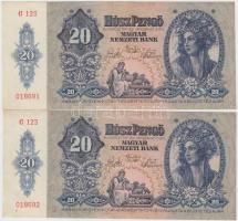 1941. 20P "005" (2x) egymás utáni sorszámmal! T:II Adamo P12