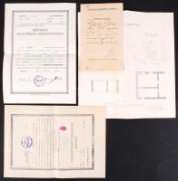 1852-1939 Veszprémi és bakonybánki kézzel írt és nyomtatott vegyes iratok, községi illetőségi bizony...