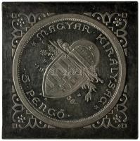 1938. 5P Ag "Álló Szent István" CSEGELY U.P. jelzéssel, Artex-veret (45mm/50.42g) T:PP Csa...